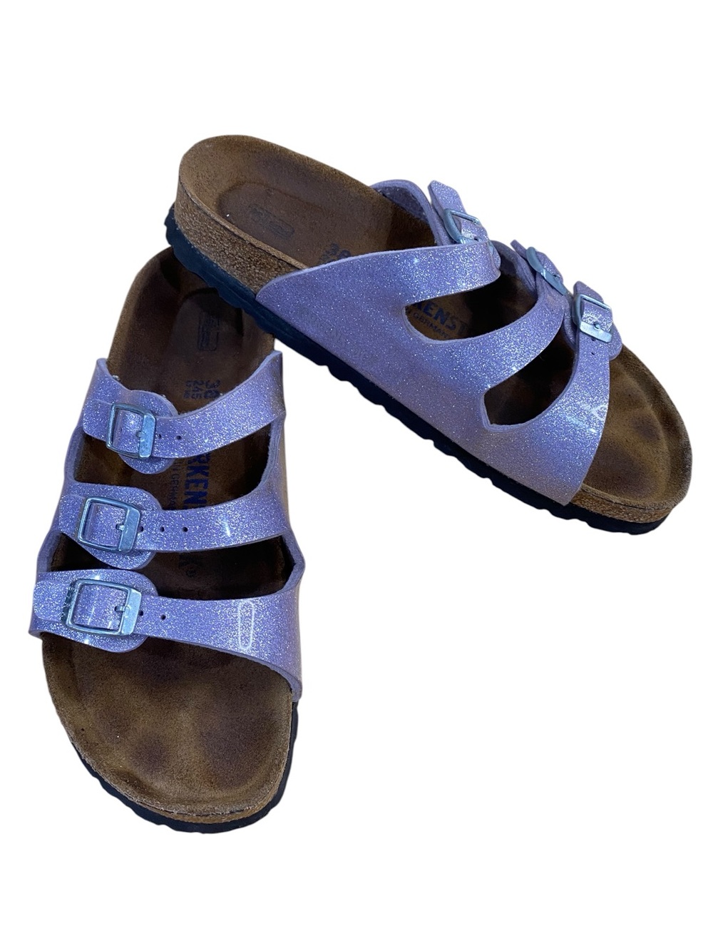 Birkenstock Florida Lavender Glitter 3 Strap Sandals